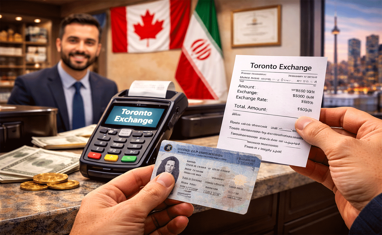 رسید پرداخت کارتخوان در صرافی تورنتو با امکان پیگیری تراکنش