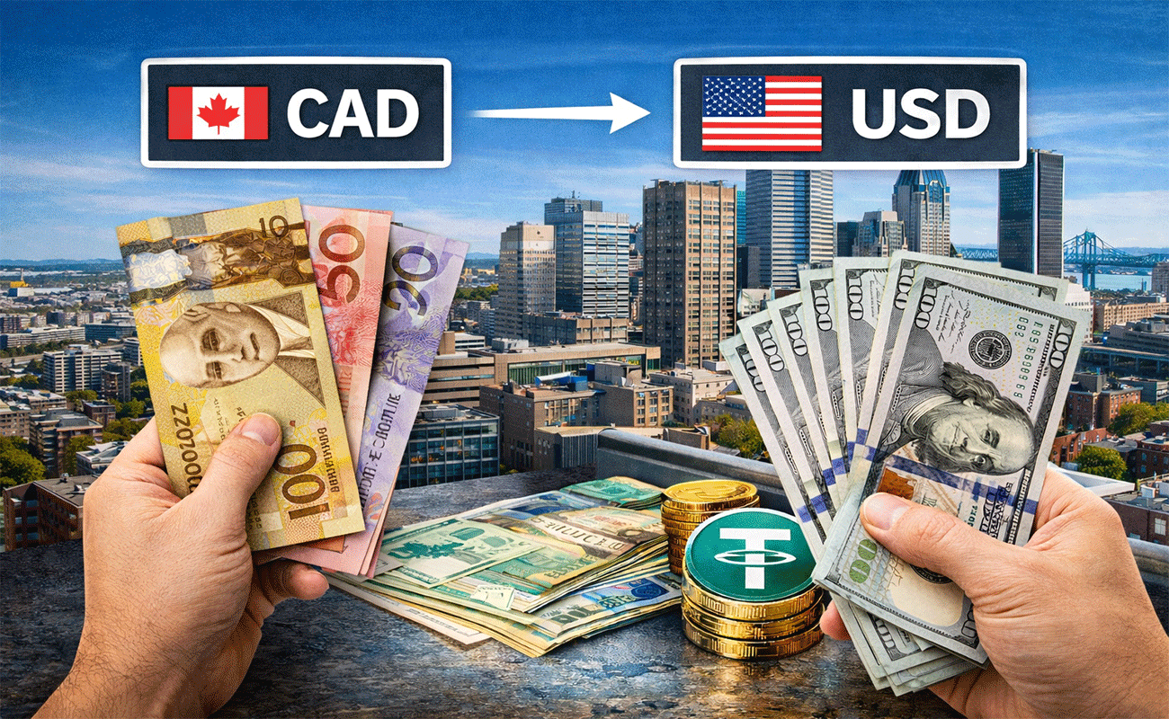 تبدیل دلار کانادا به دلار آمریکا در داون‌تاون مونترال